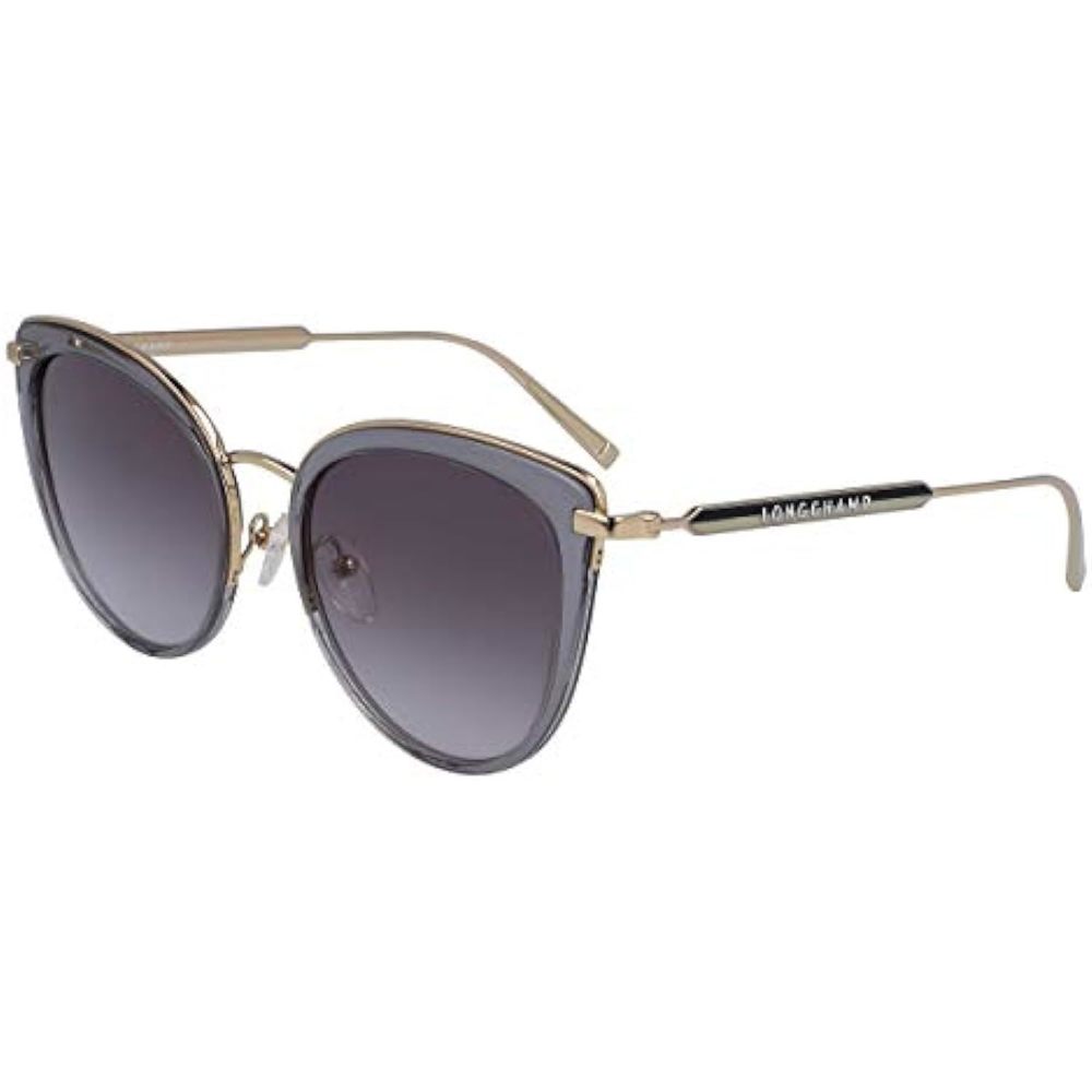Longchamp Gray Gradient Lens Cat-Eye Sunglasses with Gold Accents